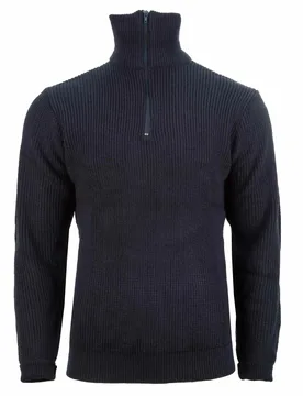 Marine Pullover Troyer - Blau / L Herren Blau adult Herren - MIL-TEC - FashionsVida