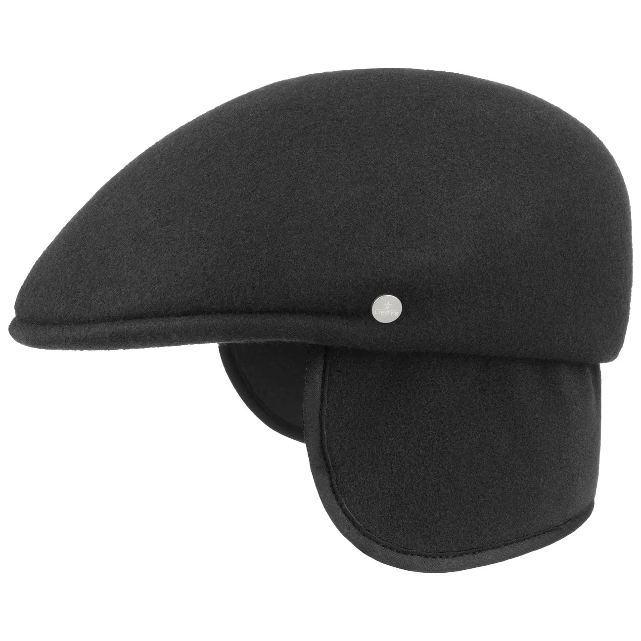 Outdoor Flat Cap with Ear Flaps by - black - Size: L (58-59 cm) - Lierys - FashionsVida