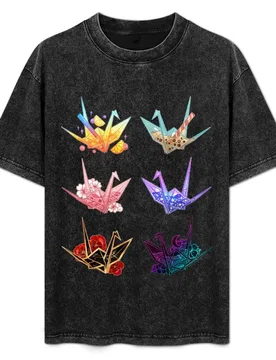 Aesthetic Origami Crane Collection T-Shirt Christmas Theme Tee Top - Aliexpress - FashionsVida