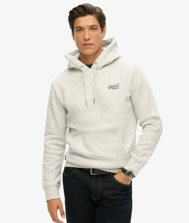 Superdry Herren Essential Hoodie mit Logo Hellgrau - Größe: S - 84.99 - FashionsVida