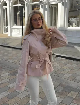 Women's Stand Collar Jacket Double Breasted Long Sleeve Trench Coat Slim Fit Lace Up Crop Coats 2026 New Lady Spring Outwears - Aliexpress - FashionsVida