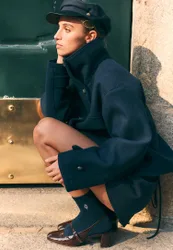 Jacke in Wickeloptik mit Stehkragen und weichem Griff Marineblau S