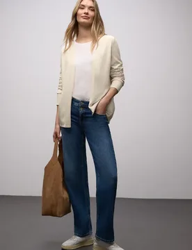 Cardigan in Unifarbe female Weiß - Street One - FashionsVida