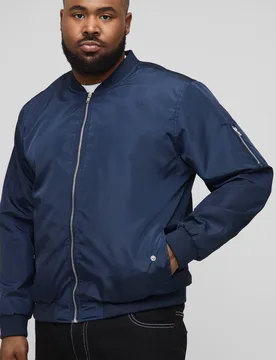 Men's Plus Lightweight Ma1 Oversized Bomber Jacket Navy Size 3X-Large Navy 3XL - boohooMAN - FashionsVida