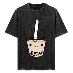 Kawaii Boba or Cute Bubble Tea T-Shirt Basic Breathable Solid Color T-Shirt