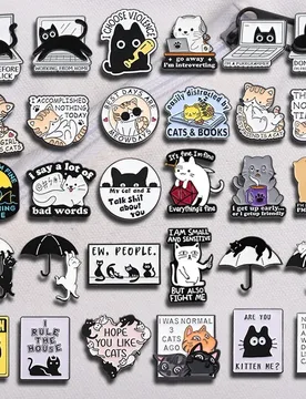 THINK BEFORE YOU CLICK Brooch Enamel Pins Funny Cartoon Black Cat Collection Backpack Lapel Badge Funny Jewelry Gift for Friend - Aliexpress - FashionsVida