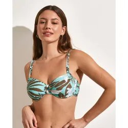 Top de bikini de capacidad con escote medio