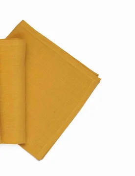 Tovagliolo Tiziano in lino a tinta unita ocra - Tessitura Toscana Telerie - FashionsVida