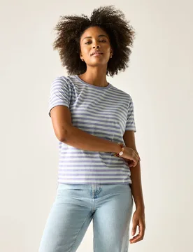 Bayletta Short Sleeved Stripe T-Shirt - Lilac - Size: 14 - Regatta - FashionsVida