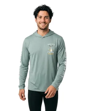 Rash Guard Manches Longues Tailed Hood Sunshirt Mackerel M - Salty Crew - FashionsVida