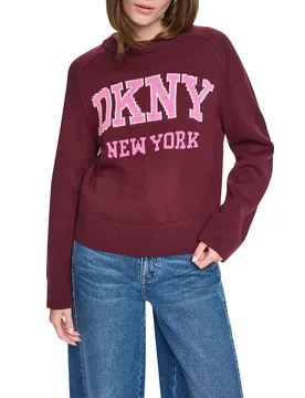 Maglione Dw7000707 Claret / Taffy / Eggnog Red S - DKNY - FashionsVida