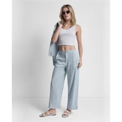Pantalón de mujer recto de rayas