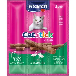 Snack para gatos adultos Stick Classic pato y conejo