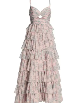 Printkleid mit Volantrock und Cut-o female