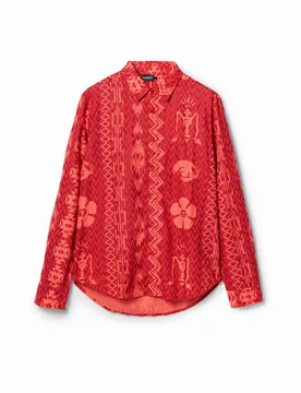 Chemise géométrique texturée ORANGE XL male - Desigual - FashionsVida