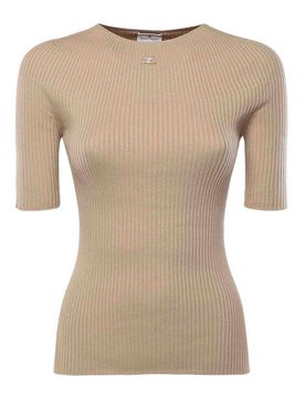Courreges Maglione a coste solari