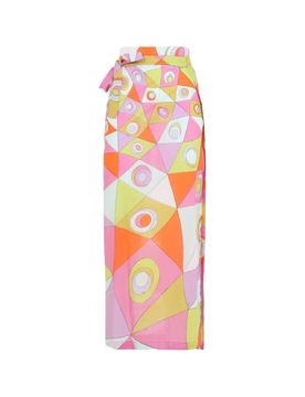 Wrap Style Slit Skirt with Self-Tie Fastening - Size 40