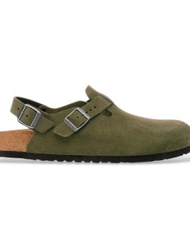 Para hombre. 1030616 Zuecos de Piel Tokio (Ajuste Regular) (42), Plano, Ante, Ninguno, Casual