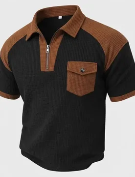 New Men's Short sleeved POLO Shirt Collocation Fashiona Zipper lapel Pocket T-shirt Summer Men's Casual Ventilate Tops - Aliexpress - FashionsVida