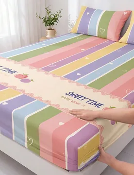 Pieza Sábana ajustada suave y cómoda, protector de colchón, amigable con la piel, para uso en todas las estaciones, resistente al polvo y al desliz - Shein - FashionsVida
