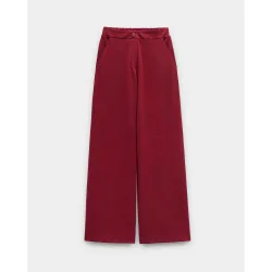 Pantalón recto de mujer con cintura elástica en liso