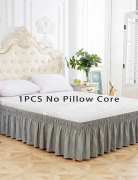 Pieza Falda de cama elástica de unicolor, falda de cama envolvente, juego de ropa de cama suave, falda de cama con volantes de encaje, cómoda y dura - Shein - FashionsVida