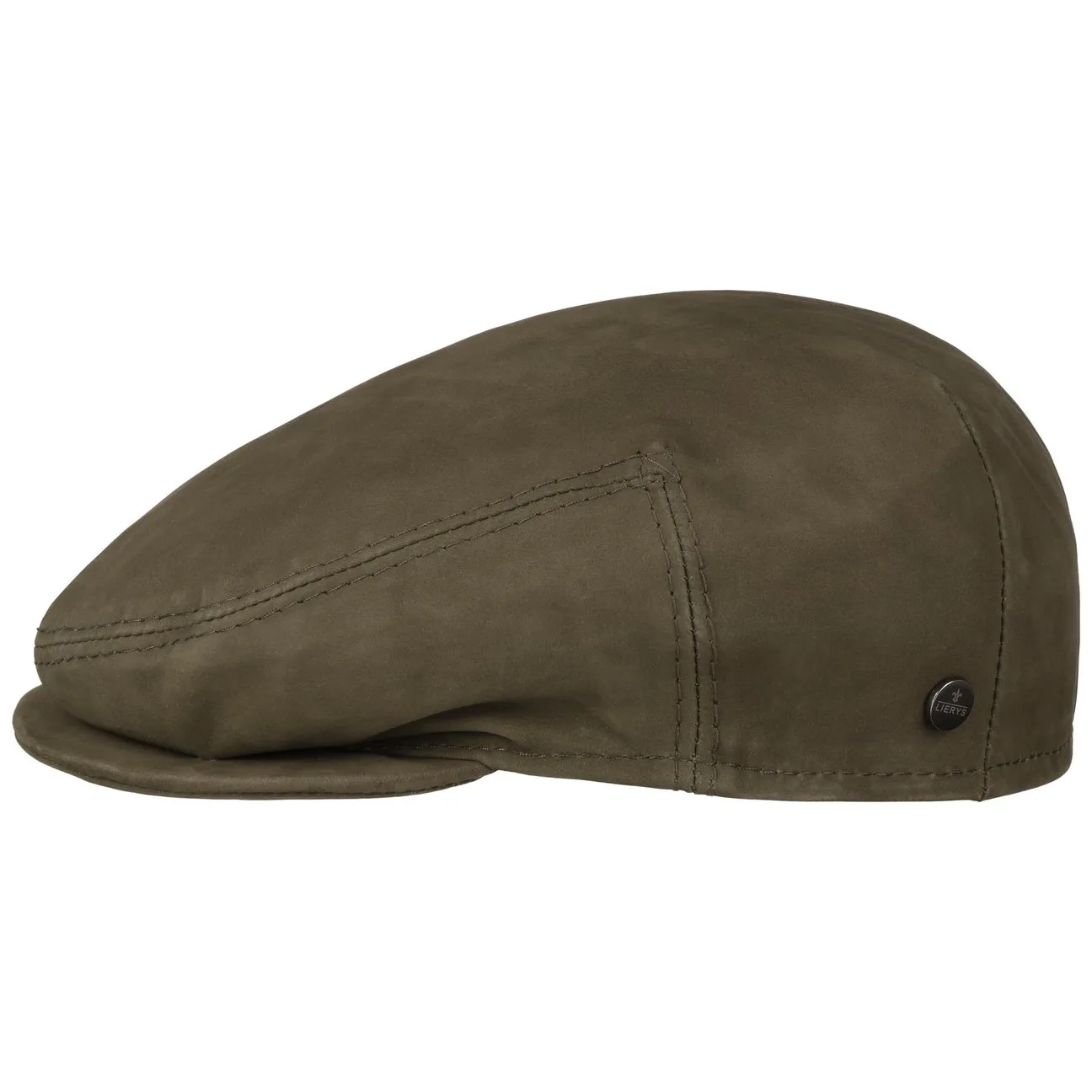 Leather Flat Cap by - olive - Female - Size: 59 cm - Lierys - FashionsVida