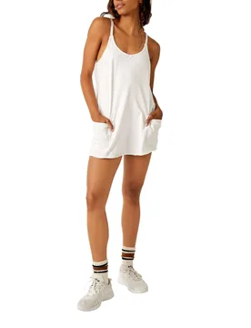 Hot Shot Cotton Rich Mini Dress White female - FP Movement - FashionsVida