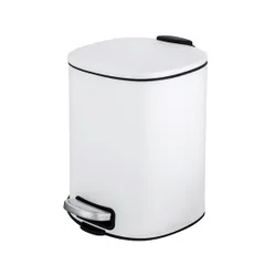 Treteimer Alassio, Weiß 5 L, Easy-Close Absenkautomtik