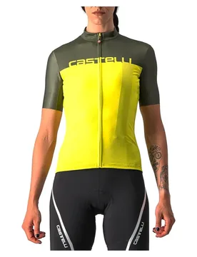 Maglia A Maniche Corte Velocissima Sulphur / Military Green - Castelli - FashionsVida