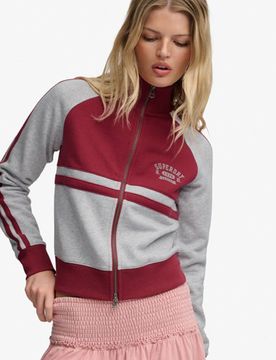 Superdry Damen Cult Jacke mit Lockerer Passform Red - Größe: 44