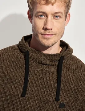 Street One Two Tone Funnelneck Pullover male Braun