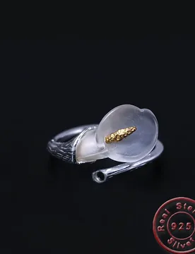 Amxiu Natural Crystal Flower Rings 925 Sterling Silver Open Rings For Women Students Birthday Graduation Gift Adjustable Rings - Aliexpress - FashionsVida