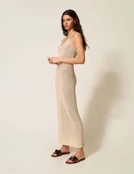 Robe longue en maille point filet - Actitude by Twinset - FashionsVida