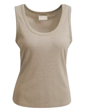 FITTED METALLIC RIB TANKTOP female