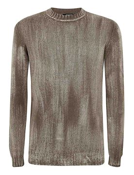Pullover girocollo con effetto tono su tono