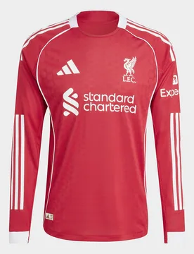 Mens Maglia Home Authentic Long Sleeve Liverpool Fc 25/26 - Rosso, rosso rosso Uomo taglia 2XL - Adidas - FashionsVida