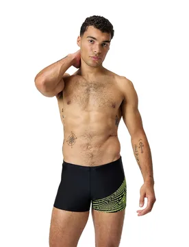 Medley Logo Swimming Boxer Black / Hyper Yellow UK 36 Men - Speedo - FashionsVida