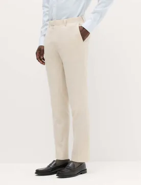 Slim Fit Stretch Suit Trousers Stone male - M&S - FashionsVida