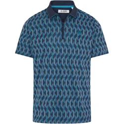 Polo All Over Jacquard, schwarz/blau xxl