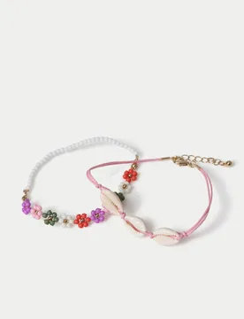 Pack Beaded Anklet Multi Female - M&S - FashionsVida