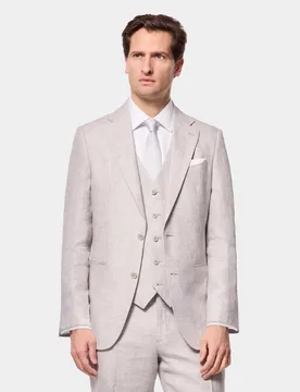 Tailored Fit Pure Linen Suit Jacket Light Grey male - Hawes & Curtis - FashionsVida