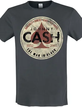 T-Shirt - Amplified Collection - The Man In Black - S bis 3XL - für Männer - Größe 3XL - charcoal - Lizenziertes Merchandise! - Männer - male - Johnny Cash - FashionsVida