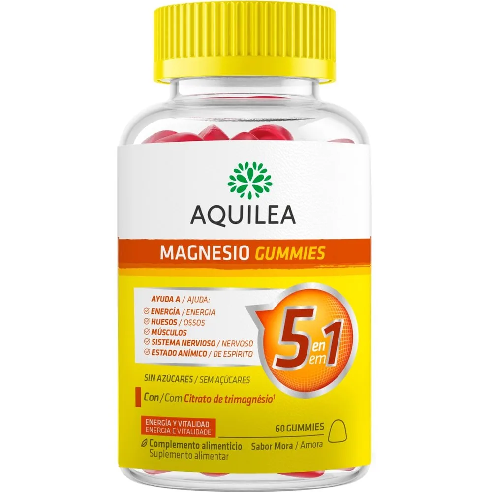 Complemento alimenticio Magnesio 60 Gummies - Aquilea - FashionsVida