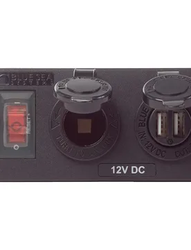 Water Resistant Dual Usb Charger Panel With Socket Black One Size unisex - Blue Sea Systems - FashionsVida