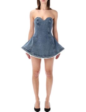 Feminine Strapless Mini Bustier Dress