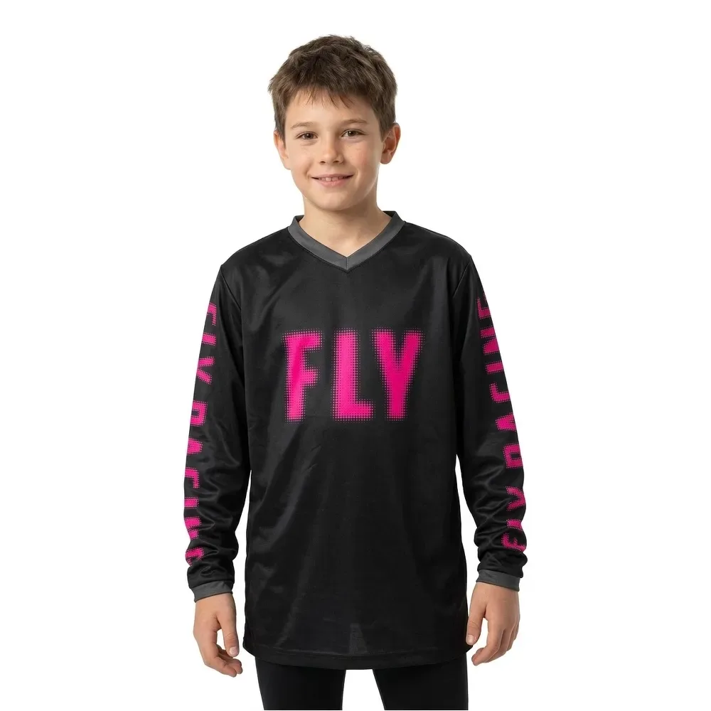 Maglia Da Enduro A Maniche Lunghe F-16 Black / Pink - fly - FashionsVida