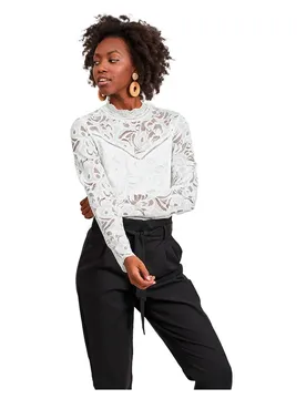 T-shirt à Manches Longues Et Col Montant Stasia Lace Cloud Dancer XS