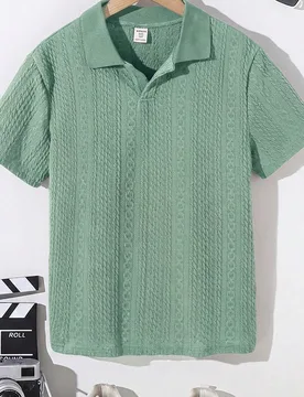 Camisa polo de manga corta con cuello de unicolor para niño preadolescente - Shein - FashionsVida