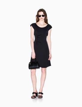 Para mujer. XW002301AF21553UC001 Vestido midi de crepé satinado (XS), Casual, Poliéster, Manga corta